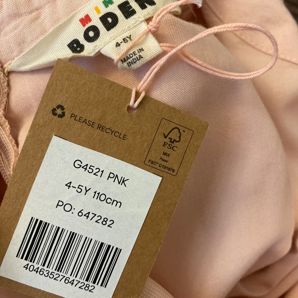 NWTMini Boden Pink Ruffle Dress 4/5y 110cm - Picture 4 of 4